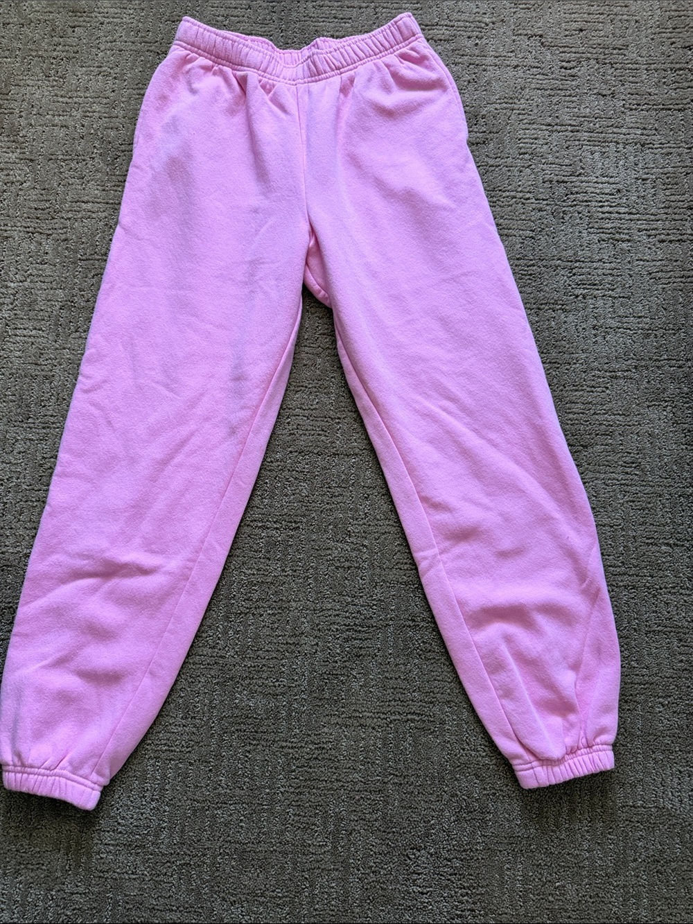 Women’s bubblegum Pink Elastic-Waist Fleece Bottoms-nwot